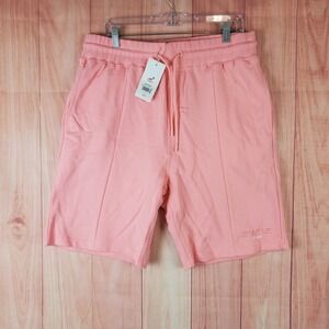 Staple Sweat Shorts Mens XL‎ Pink Embroidered Logo Pockets Drawstring Running